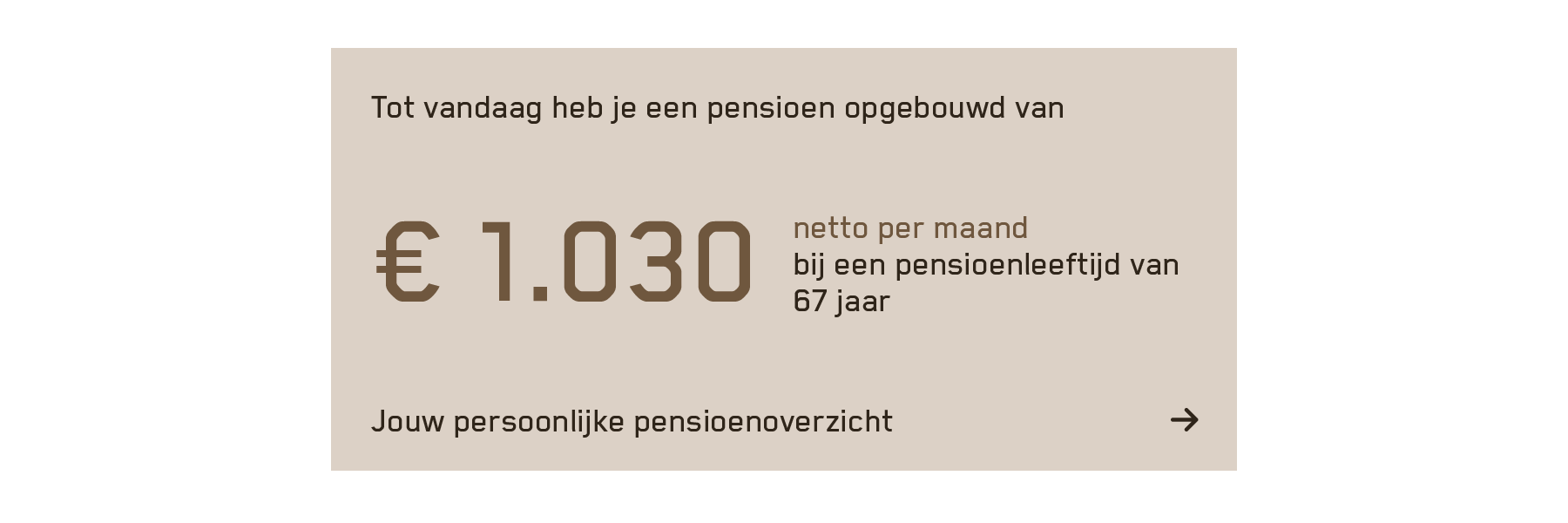 Voorbeeld van pensioenbedrag op Mijn Bouwpensioen